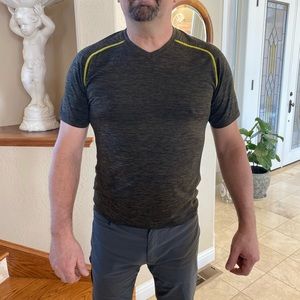 Lululemon Fundamental V Neck Heather Brown Sz L